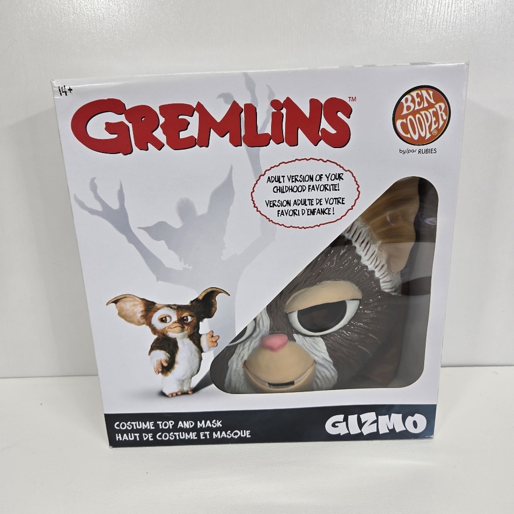 Ben Cooper Gremlins GIZMO‎ Cosplay Costume Top & Mask Adult One Size Rubies Open